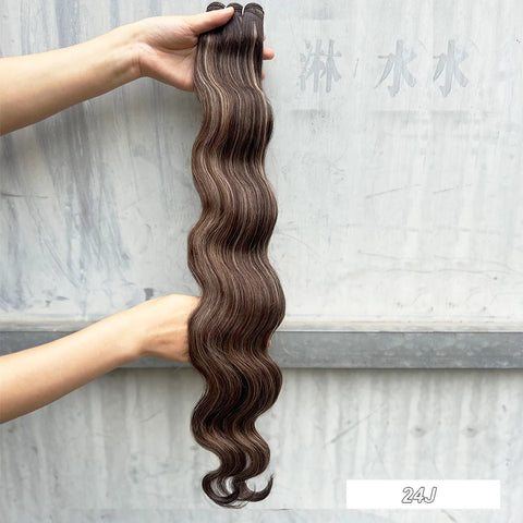 Magicae 200g/Pc Chocolate Brown M816 Blond 27/613 Gray M888 High Temperature Synthetic Hair Extension 30Inch Body Wave Bundles