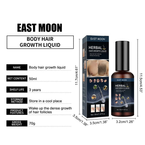 Hair Growth Serum Chest Body Hair Mustache Regrowth Longer Thicker Hair Thinning Treatment Moisture Nourish Beard Growth Spray