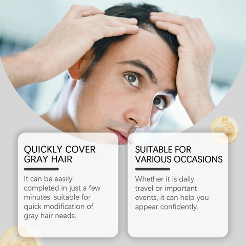 Hoegoa Hair Dyeing Stick Gentle Temporary Coloring Hair Non-irritating Scalp Quick Cover Gray Hairs Convenient Hair Dyeing Stick