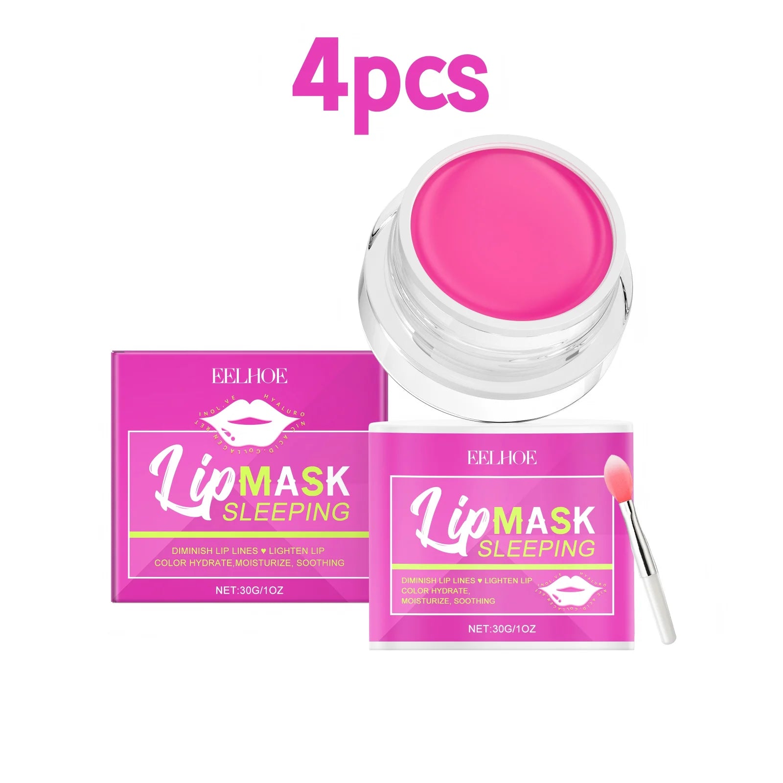 Eelhoe 30g Plumping Lip Mask Moisturizing Anti Cracking Lip Care Remove Dead Skin Brigtening Lip Hydrating Lip Sleeping Mask