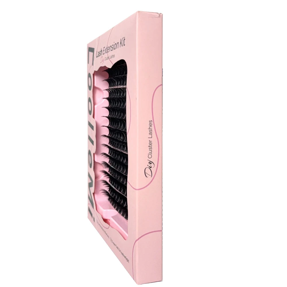 320PCS DIY Lash Kit Fierce 40D | D Curl Dense Manga Clusters 10-18mm | Ultra-Thin Band Individual Cluster Lashes with Bond Seal | Comfortable Home Self-Application Set