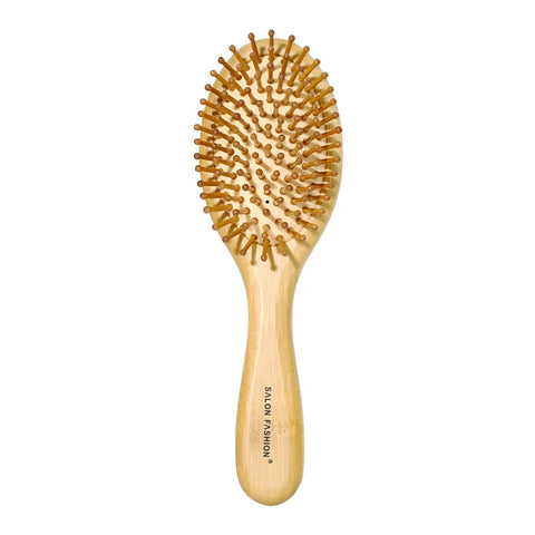 Bamboo Hair Brush - Natural Wooden Anti-Static Comb & Scalp Massager, Air Cushion Design for Detangling (Women/Men)