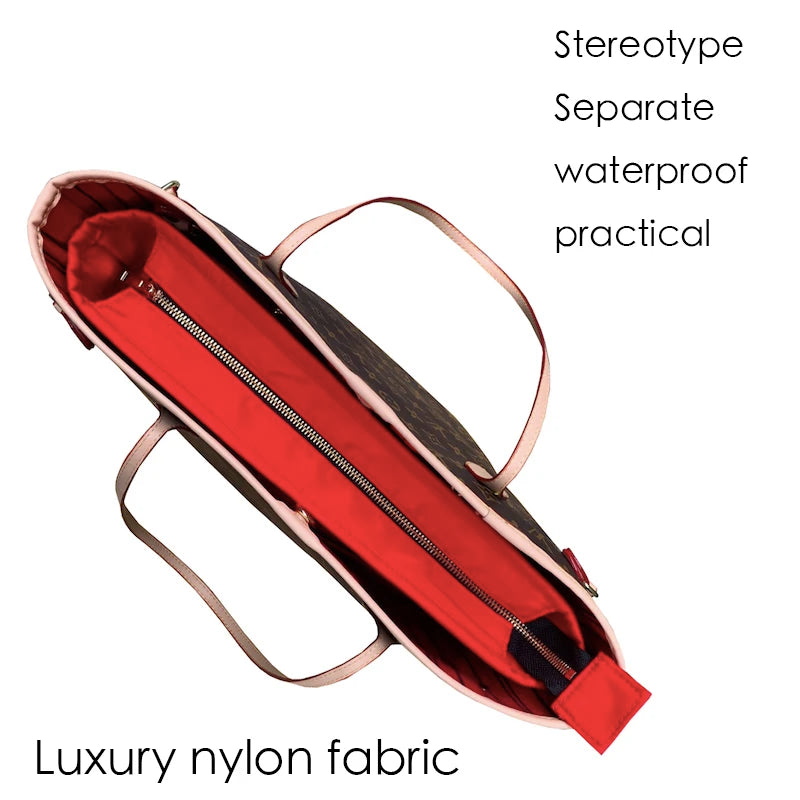For Neverfull PM MM GM insert Bags Organizer Makeup Handbag Organize Inner Purse Portable base shaper Premium nylon (Handmade）