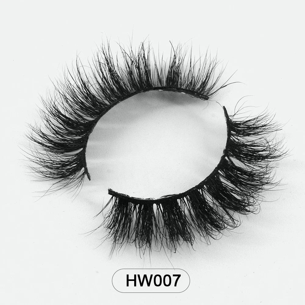 HZJY 10-15mm 3D Real Mink Handmade Crossing Lashes Individual Strip Thick Lash Fake Eyelashes with free paper boxes