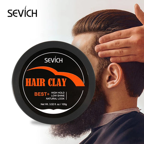 Sevich 100g Hair Clay Long-lasting Hair Cream for Men Hair Long-lasting Strong Modeling Hold Low Shine Hair Styling Wax 2 Color