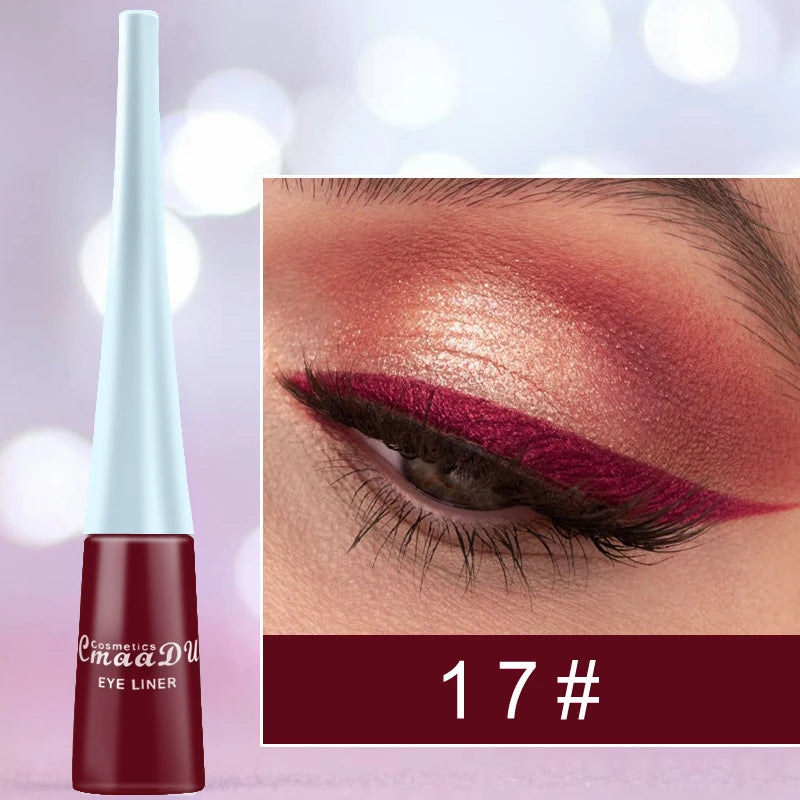 17 Colors Neon Liquid Eyeliner Pencil Waterproof Colorful Blue Green Yellow White Eye Liner Pen Women Makeup Eyes Cosmetics