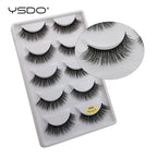 YSDO 5 Pairs Eyelashes Mink Strip Lashes Dramatic Eyelashes Natural 3D Mink Eyelashes Makeup False Eyelashes Cilios Maquiagem