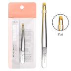 Stainless Steel Flat/Slant Tip Multifunction Tweezer Eyebrow Tweezer Face Hair Removal Make Up Tool False Eyelashes Tweezer Tool