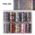 10 Rolls Leopard Print Nail Foils Transfer Paper Amber Nail Art Stickers Snake Skin Manicure Set Decal Animal Nails Decoration
