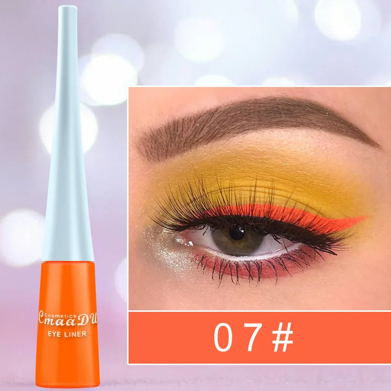 17 Colors Neon Liquid Eyeliner Pencil Waterproof Colorful Blue Green Yellow White Eye Liner Pen Women Makeup Eyes Cosmetics