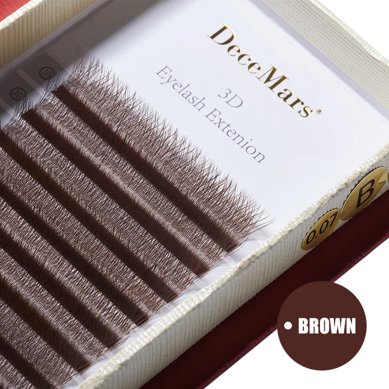 DeceMars 3D W-Shaped Eyelashes Extensions 3 Tip  C/D Curl High Quality Idividual Lash