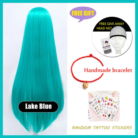 HUAYA 100cm Long Straight Wig Synthetic Cosplay Wig for Women Blonde Red Pink Grey Purple 23 Colors False Hair Christmas Wigs