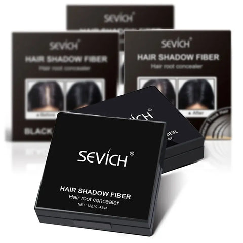 Sevich Hair Shadow Powder Waterproof Hairline Powder White Grey Hair Root Cover Up 3 Colors 12g Hair Concealer With Puff
