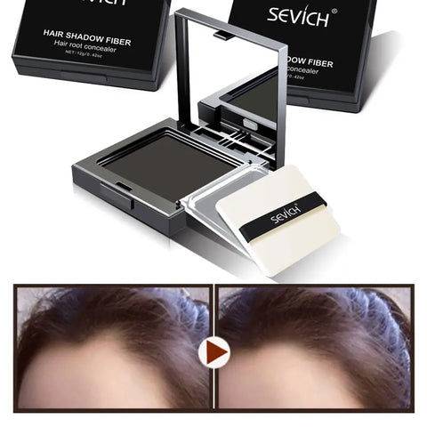 Sevich Hair Shadow Powder Waterproof Hairline Powder White Grey Hair Root Cover Up 3 Colors 12g Hair Concealer With Puff
