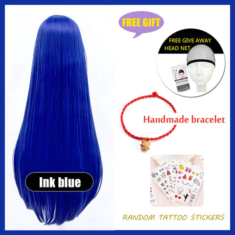 HUAYA 100cm Long Straight Wig Synthetic Cosplay Wig for Women Blonde Red Pink Grey Purple 23 Colors False Hair Christmas Wigs