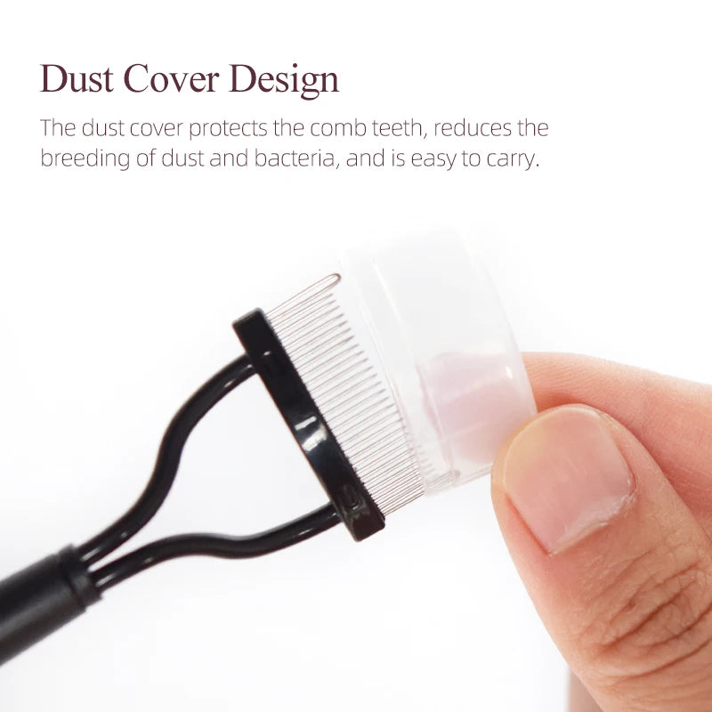 New Black Pink Eyelash Curler Metal Eyelash Brush Comb Portable Lash Separator Foldable Mascara Curl Beauty Makeup Cosmetic Tool