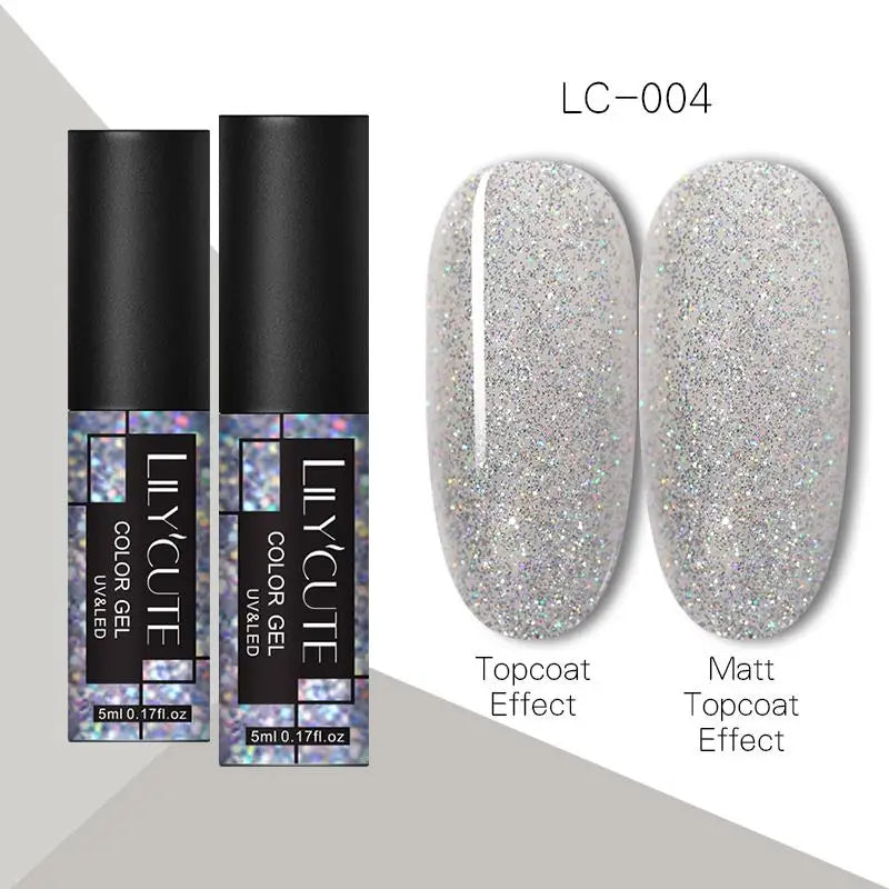 LILYCUTE 5ML Metallic Painting Liner Gel Nail Polish Super Bright Gold Silver Mirror Drawing Gel Semi Permanent Line French Nail