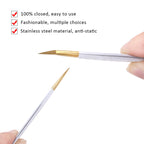 1Pc White-gold Anti-Static Tweezers For Eyelash Extension Eyebrow Stainless Steel Set Beauty Precision Tweezers Makeup Tools