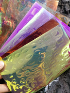 11pcs Aurora Glass Nail Foil Sticker Ice Cube Broken Glass Paper Iridescent Nail Film Decals Chameleon Reflective Nail Stickers