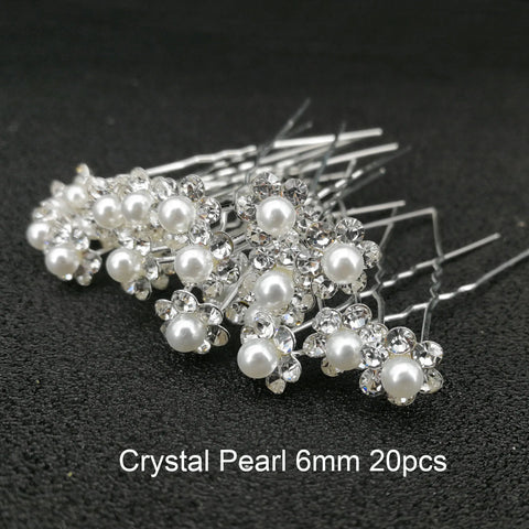 Bridal Wedding Hair Accessories Rhinestone Hair Pins Forks for Women Pearl Hairpins Bride Headpiece Party Jewelry Gift