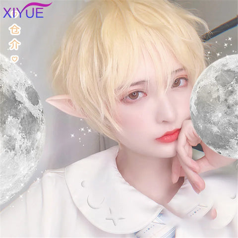 Short Synthetic Men's Breathable Wig Brown Men Boy Short Straight Cosplay Men Party Black Heat Resistant Synthetic Hair Wig