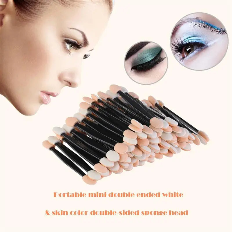 SHIDISHANGPIN 30/50/100PC Eye Shadow Brush Makeup Dual Sided Sponge Nylon Set Eye Shadow Brushes For Cosmetic Applicator Makeup