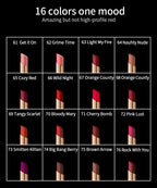 CHARMACY 16 Colors Waterproof Velvet Lipstick Easy To Wear Longstay Lip Stick Long-Lasting Matte Lip Makeup Cosmetic