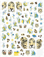 Press on Nails Tiger Symbol Nails Decals Design Fierce Wild Animal Leopard Decoration Manicure Stickers Nails Accessories Tools