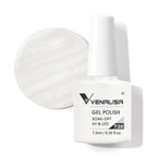 Venalisa Gel Nail Polish 7.5ml White Cap Glass Nail Gel Polish NoWipe Top Soak Off UV LED Nail Lacquer Glitter Color Gel