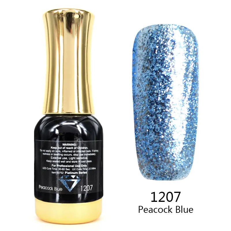 Venalisa 12ml Platinum Gel Nail Polish Super Shiny Effect Nail Gel Perfect Soak off UV&LED Nail Color Foil Chrome Gel Polish