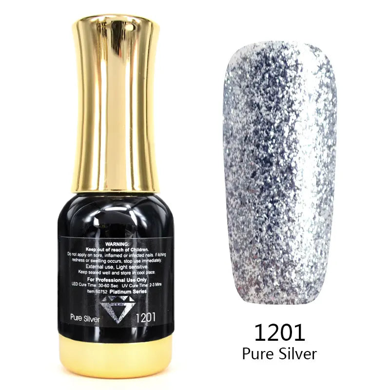 Venalisa 12ml Platinum Gel Nail Polish Super Shiny Effect Nail Gel Perfect Soak off UV&LED Nail Color Foil Chrome Gel Polish