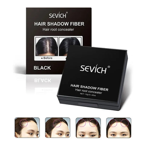 Sevich Hair Shadow Powder Waterproof Hairline Powder White Grey Hair Root Cover Up 3 Colors 12g Hair Concealer With Puff