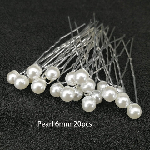 Bridal Wedding Hair Accessories Rhinestone Hair Pins Forks for Women Pearl Hairpins Bride Headpiece Party Jewelry Gift