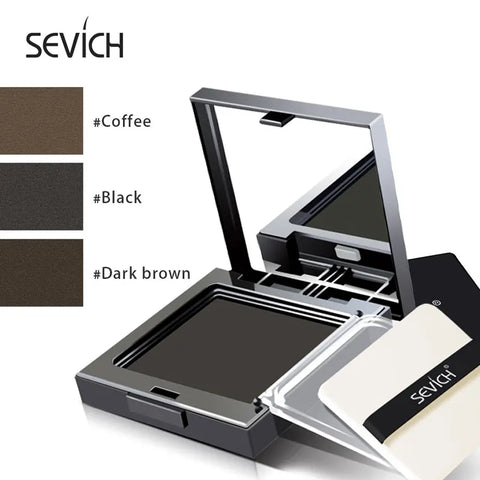 Sevich Hair Shadow Powder Waterproof Hairline Powder White Grey Hair Root Cover Up 3 Colors 12g Hair Concealer With Puff