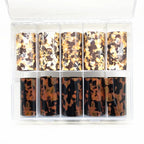 10 Rolls Leopard Print Nail Foils Transfer Paper Amber Nail Art Stickers Snake Skin Manicure Set Decal Animal Nails Decoration