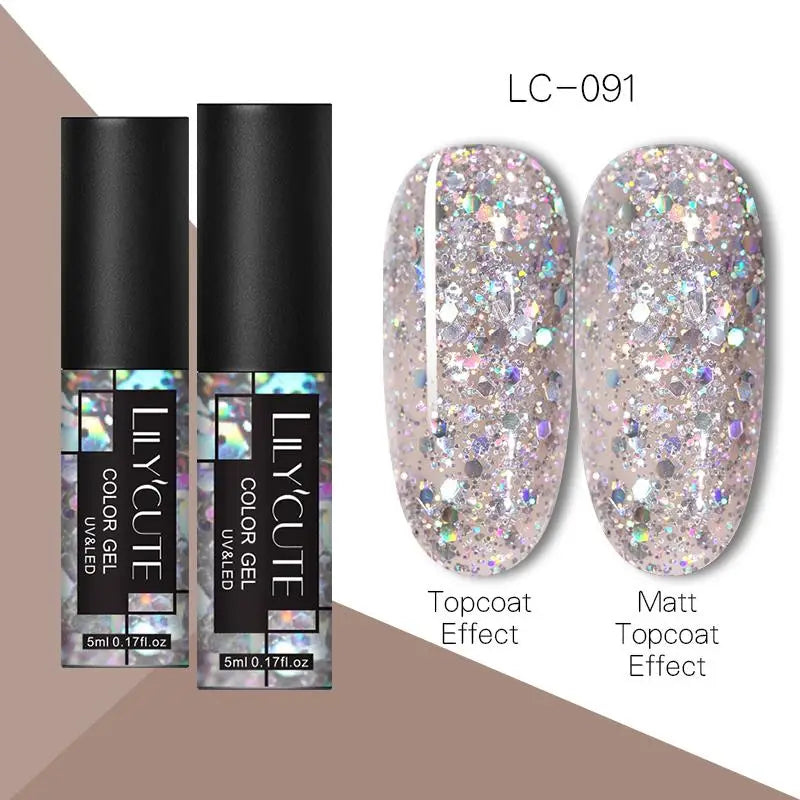 LILYCUTE 5ML Metallic Painting Liner Gel Nail Polish Super Bright Gold Silver Mirror Drawing Gel Semi Permanent Line French Nail
