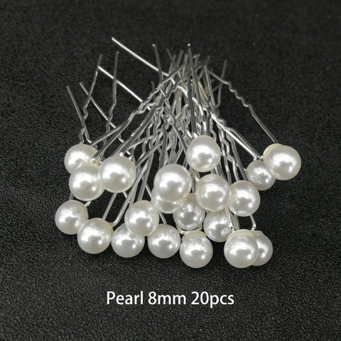 Bridal Wedding Hair Accessories Rhinestone Hair Pins Forks for Women Pearl Hairpins Bride Headpiece Party Jewelry Gift