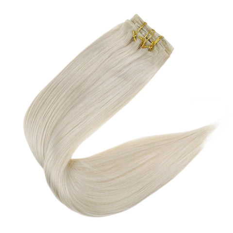 Full Shine Clip in Hair Extensions Human Hair 120g Seamless Invisible Clip In Extensions Human Hair Remy Balayage Blonde Color