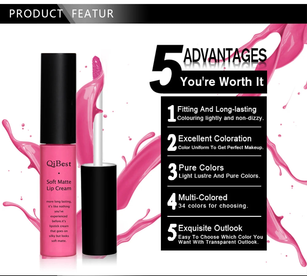 Hot Velvet Matte Nude Lip Gloss Sexy Long Lasting Non-stick Cup Nude Red Liquid Lipstick Waterproof Make-up for Women Cosmetic