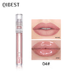 QIBEST Moisturizer Plumper Lip Gloss Long Lasting Transparent Lipgloss Base Watery Luster Glossy Lip Tint Waterproof Lips Makeup