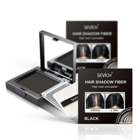 Sevich Hair Shadow Powder Waterproof Hairline Powder White Grey Hair Root Cover Up 3 Colors 12g Hair Concealer With Puff