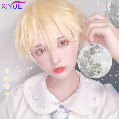 Short Synthetic Men's Breathable Wig Brown Men Boy Short Straight Cosplay Men Party Black Heat Resistant Synthetic Hair Wig