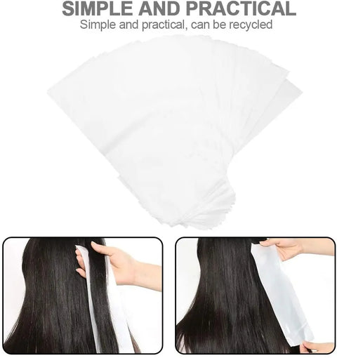 50/100PCS Reusable Foam Hair Wraps Hair Dye Paper,Professional Hair Coloring Highlighting Strips for Salon Barber Hair Stylists