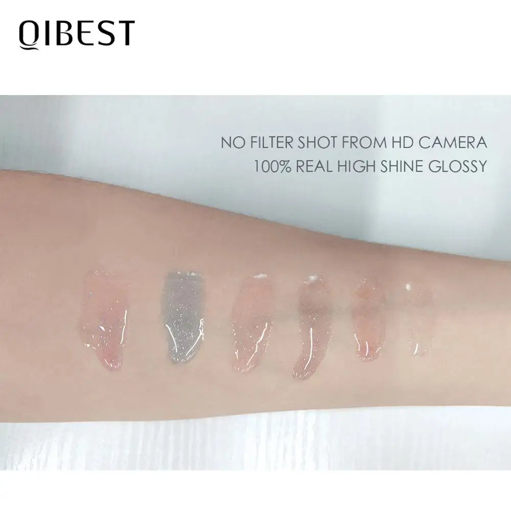 QIBEST Moisturizer Plumper Lip Gloss Long Lasting Transparent Lipgloss Base Watery Luster Glossy Lip Tint Waterproof Lips Makeup