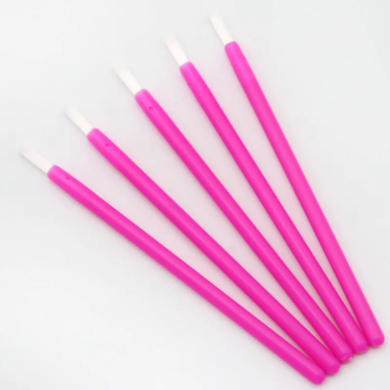 100 pcs Disposable Nylon Fiber Lip Brush Lipstick Wands Clean Applicator lip Gloss Brushes portable Cosmetic women Makeup Tools