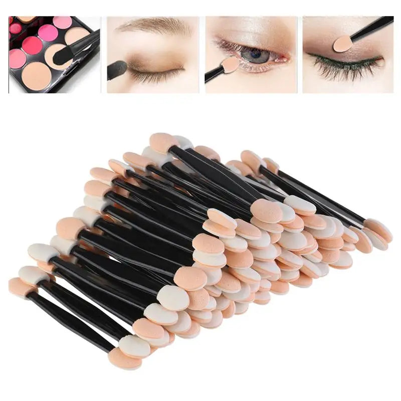 SHIDISHANGPIN 30/50/100PC Eye Shadow Brush Makeup Dual Sided Sponge Nylon Set Eye Shadow Brushes For Cosmetic Applicator Makeup
