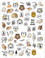 Press on Nails Tiger Symbol Nails Decals Design Fierce Wild Animal Leopard Decoration Manicure Stickers Nails Accessories Tools