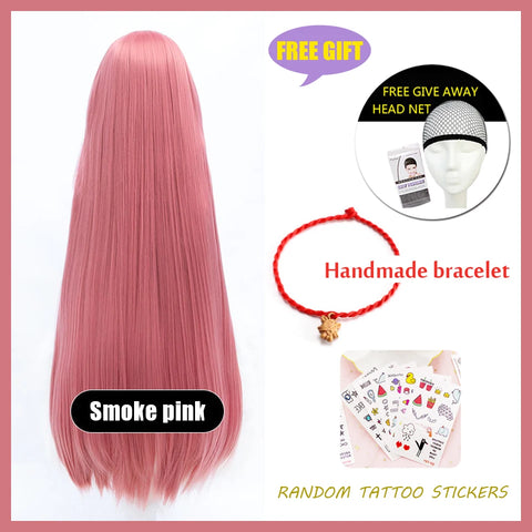 HUAYA 100cm Long Straight Wig Synthetic Cosplay Wig for Women Blonde Red Pink Grey Purple 23 Colors False Hair Christmas Wigs