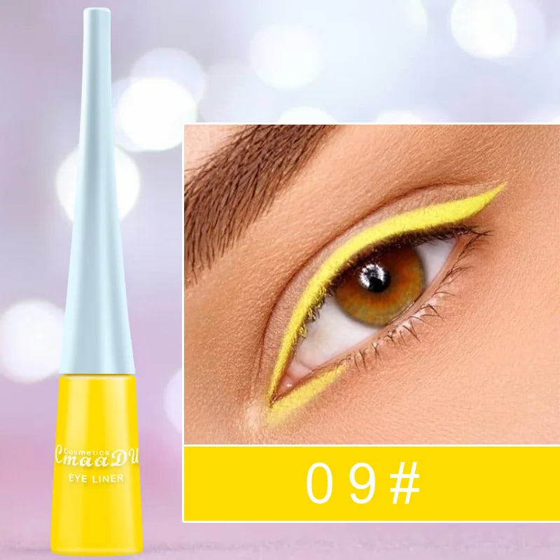 17 Colors Neon Liquid Eyeliner Pencil Waterproof Colorful Blue Green Yellow White Eye Liner Pen Women Makeup Eyes Cosmetics