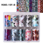 10 Rolls Leopard Print Nail Foils Transfer Paper Amber Nail Art Stickers Snake Skin Manicure Set Decal Animal Nails Decoration